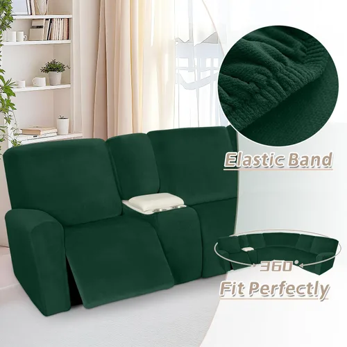 Miniatura 691 de Arfntevss Fundas de sofá seccional reclinable de terciopelo, Funda de sofá seccional de esquina para sofá reclinable, Funda elástica suave