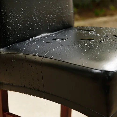 Miniatura 3 de FLYPARTY Funda elástica de piel sintética sólida impermeable para silla de comedor, extraíble, lavable, funda protectora para silla de comedor