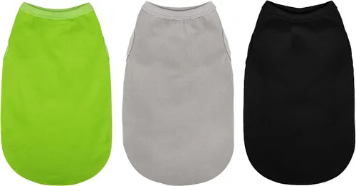 Miniatura 9 de Paiaite 6 piezas de camisa lisa para perro, camisas sin mangas de algodón para cachorros, ropa transpirable para mascotas, camiseta sin mangas