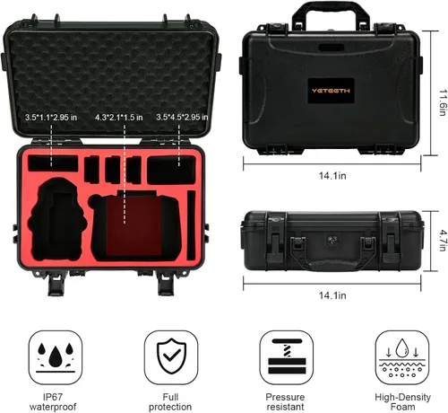 Miniatura 2 de Estuche rígido para DJI Mini 4 Pro: IP67 Fundas de transporte impermeables para Mini 4/3 Pro/3 Drone Fly More Combo RC 2/RC Smart Controller Caja