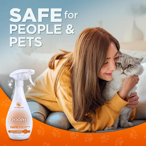 Miniatura 7 de POOPH Kitty Spray eliminador de olores, 32 onzas, desmantela olores sobre una base molecular, gatos, ambientador, eliminador, orina, caca, orina