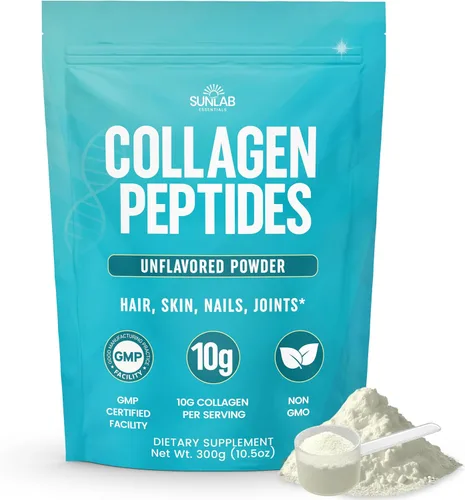 Polvo de Péptidos de Colágeno Hidrolizado de Bóvino (Sin Sabor) Tipo I y III, Suplemento para Cabello, Piel, Uñas y Soporte Articular - Colágeno