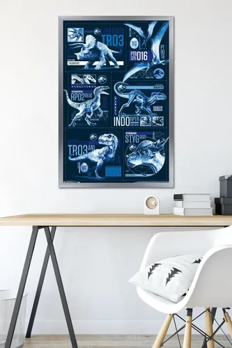 Miniatura 18 de Trends International Jurassic World: Fallen Kingdom - Póster de pared con cuadrícula, 14.725 x 22.375 pulgadas, versión enmarcada de madera