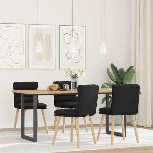 4-Piece Black Fabric Dining Chairs Set Modern Farmhouse Design with Metal Frame and Thick Foam Cushion for Kitchen Dining Room Living Room Furniture