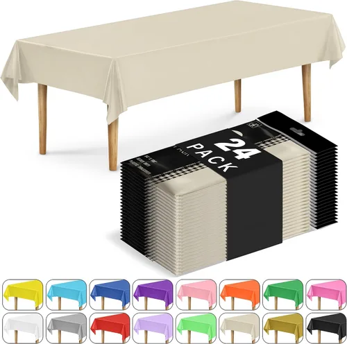Miniatura 57 de DecorRack 2 Manteles rectangulares de plástico libres de BPA, 54 x 108 pulgadas, mantel de mesa para comedor, mantel rectangular para fiestas