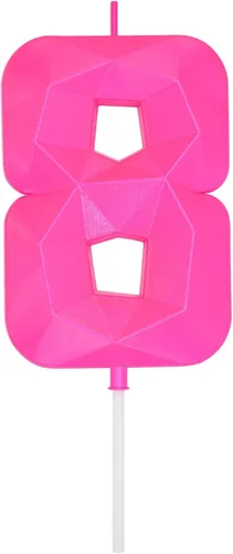Miniatura 297 de DERVENTA Velas de cumpleaños con números grandes, 3D, color rosa, 3.7 pulgadas, decoración para tartas de fiesta, 1 pieza (número 3 rosa)