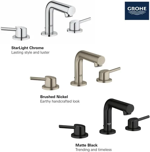 Miniatura 7 de GROHE - Grifo de baño Concetto de 8 pulgadas, con 2 manijas, tamaño chico, latón, de latón, Starlight (20572001)