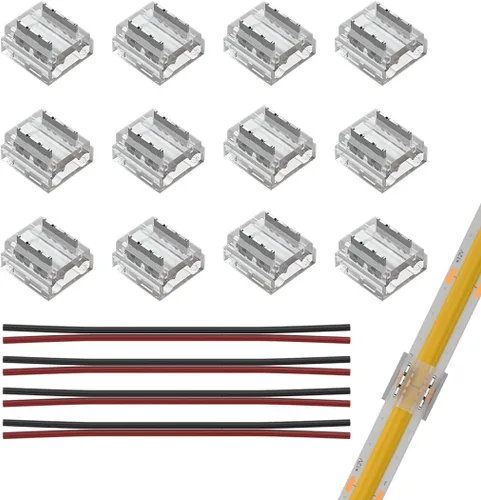 Miniatura 7 de SEZO 3528 5630 5730 5050 Kit de conectores de tira de luz LED UV, 12 piezas de 2PIN 0.394 pulgadas transparente sin cables sin cables de tira de luz