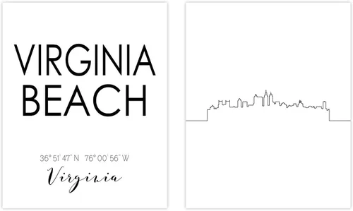 Miniatura 7 de Póster minimalista de Charlotte City Skyline - Juego de 2 fotos de arte (8 x 10)