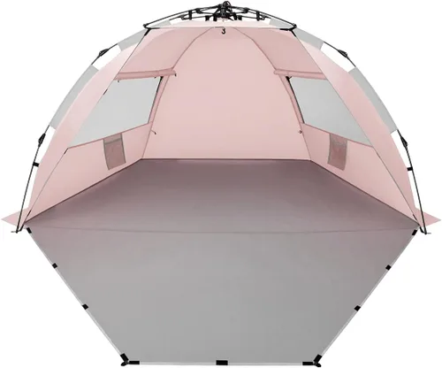 Miniatura 10 de Oileus - Tienda de campaña de playa XL para 4 personas, tienda de campaña portátil instantánea para playa con bolsa de transporte, estacas, 6 bolsas