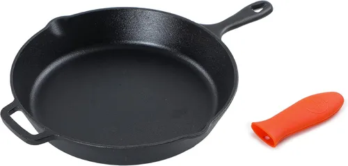 Miniatura 8 de Commercial CHEF Juego de sartenes de hierro fundido de 3 piezas, 6 pulgadas, 8 pulgadas y 10 pulgadas, utensilios de cocina de hierro fundido