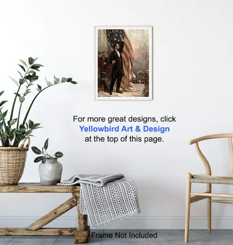 Miniatura 5 de Abraham Abe Lincoln - Póster artístico de la bandera estadounidense, regalo patriótico de 8 x 10 pulgadas para hombres, republicanos, conservadores