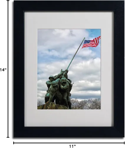Miniatura 5 de Trademark Fine Art CATeyes - Lienzo decorativo para pared, diseño conmemorativo del Cuerpo de Marines 2, marco negro, 11 x 14 pulgadas