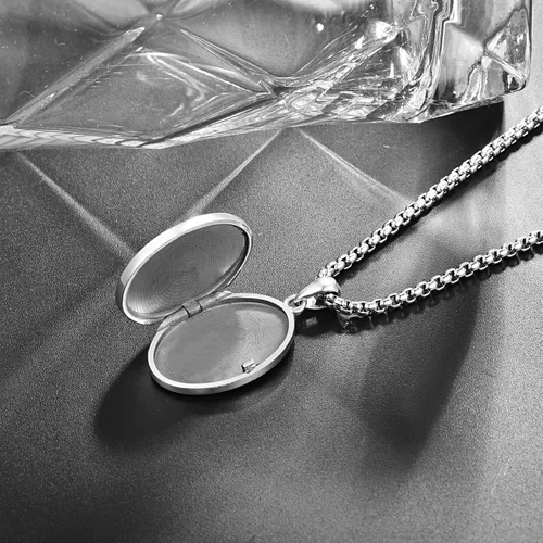 Miniatura 5 de ADMETUS Collar de plata de ley 925 con diseño de santo patrón, collar de amuleto, joyería de cruz para hombre con cadena Rolo de 0.098 in, 22