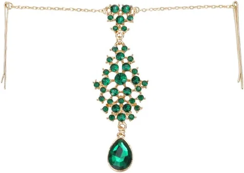 Chargances Joyería de moda para mujer, joyería de frente de Halloween, color turquesa, cadena para la frente, pasador para la frente, para festival