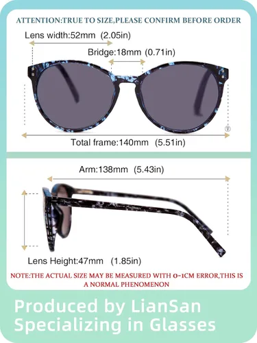 Miniatura 4 de LianSan Paquete de 2 lentes de sol progresivos multienfoque para mujer, lentes de lectura multifocales para mujer con protección UV