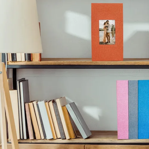 Miniatura 13 de Vienrose - Álbum de fotos de lino con 300 bolsillos de 4 x 6 pulgadas, cubierta de tela, para bodas, familias, aniversarios y bebés Morado