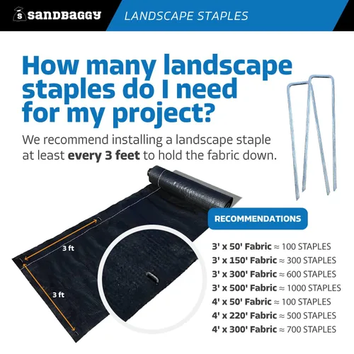 Miniatura 7 de Sandbaggy Grapas de césped para paisaje de 6 pulgadas (acero calibre 8) Ideal para suelos duros y rocosos 40% más grueso que el calibre 11