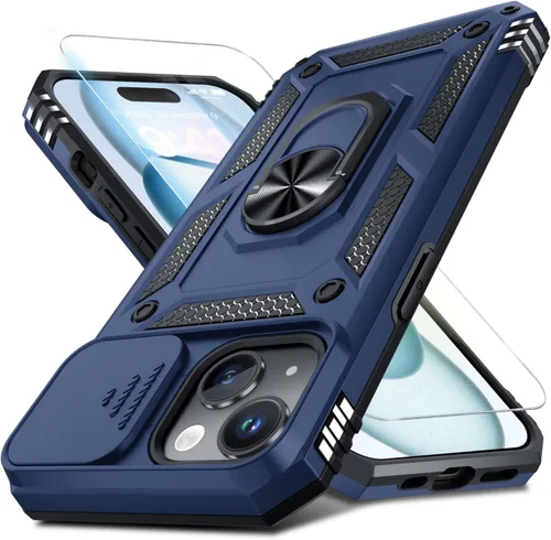 Miniatura 76 de Janmitta - Funda para iPhone 14 Pro con cubierta deslizante para lente de cámara incorporada + protector de pantalla, funda de cuerpo completo