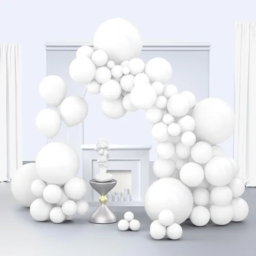 Miniatura 20 de Globos color beige, 150 unidades de diferentes tamaños, paquete de globos de 18 pulgadas, 12 pulgadas, 10 pulgadas, 5 pulgadas, color marfil crema