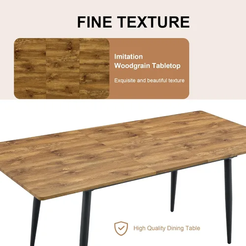Miniatura 5 de FURNITO Mesa de comedor extensible de 59 a 75 pulgadas, mesa de comedor grande para 4-8, mesa de comedor moderna con patas de metal, mesa de comedor