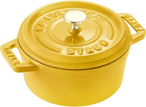 Miniatura 11 de Staub Mini cocotte redondo de hierro fundido .25 cuartos de galón - Trufa blanca, fabricado en Francia blanco (White Truffle)