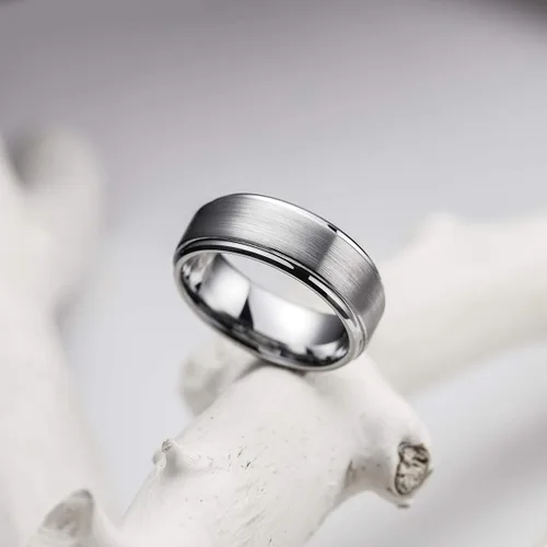 Miniatura 2 de King Will - Anillo de tungsteno básico para hombre, de 1564, 932, 516, 2364 y 2564de pulgada, acabado cepillado mate, ajuste cómodo, anillo de boda