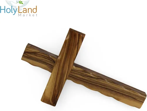 Miniatura 3 de Cruz de madera de olivo de Belén con un certificado y una tarjeta con una Oración al Señor, Madera, 8 pulgadas