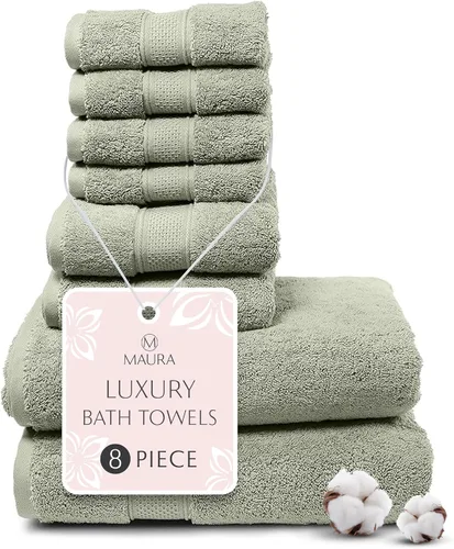 Miniatura 18 de Set de 8 piezas de toallas de baño. 2017 (Nueva colección). 2 toallas de baño, 2 toallas de mano, 4 paños. Toallas turcas calidad premium. Super