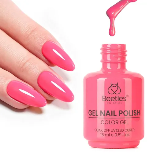 Miniatura 325 de Beetles - Esmalte de uñas de gel rosa claro, 0.5 fl oz, color rosa bebé, esmalte de gel que se absorbe con luz UV LED, arte de uñas de verano, salón