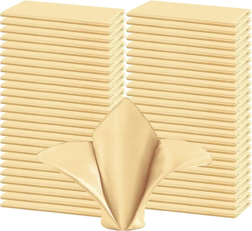 Miniatura 17 de 50 servilletas de tela de satén color burdeos, servilletas cuadradas de 20 x 20 pulgadas, servilletas de mesa de tela suave y lisa, servilletas