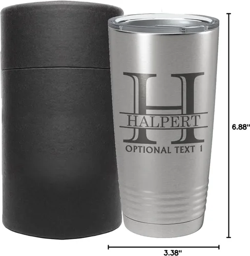 Miniatura 49 de Vaso de acero inoxidable aislado con tapa de 20 onzas (17 colores) personalizado con recubrimiento en polvo, grabado personalizado, nombre