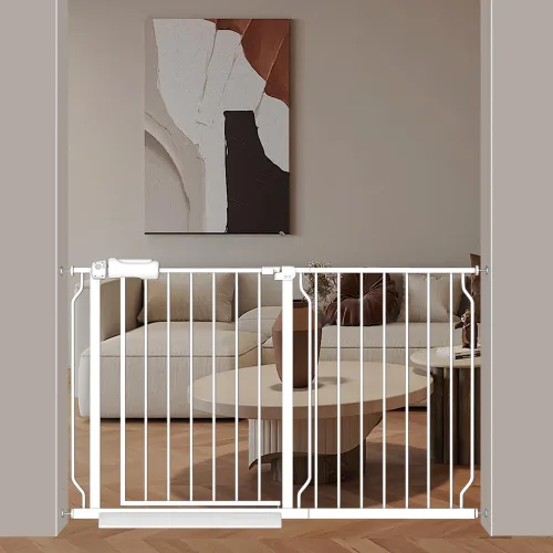 Miniatura 13 de Puerta extra ancha para bebé, 4.72 pulgadas, extensiones de paseo a través de la puerta del bebé, montaje a presión, cierre automático, puertas