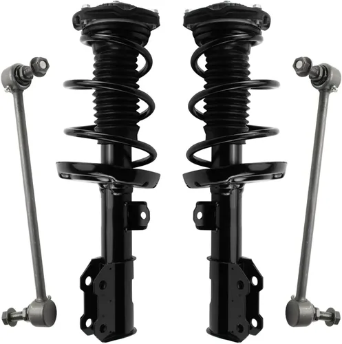 Miniatura 23 de Detroit Axle - Kit de 4 barras estabilizadoras delanteras para Ford F-150 2021 2022 2023 2024, 2 puntales con resorte helicoidal, 2 eslabones