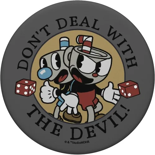 Miniatura 3 de Cuphead and Mugman Don't Deal With The Devil Dicey - PopSockets Grip and Stand for Phones and Tablets, Negro