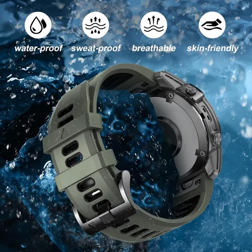 Miniatura 3 de EZMVZKU 26mm Quickfit Watchbands for Fenix 8 AMOLED 51mm/Fenix 7X/7X Pro/6X/6X Pro/5X Plus/3 HR, Sport Silicone Straps Compatible with Garmin Enduro