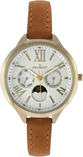 Miniatura 2 de Peugeot Reloj analógico de cuarzo 3053 chapado en oro de 14 quilates para mujer