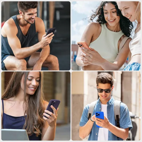 Miniatura 7 de Miracase - Funda magnética diseñada para iPhone 14 Pro Max, de silicona líquida, a prueba de golpes, con protector de pantalla y protección