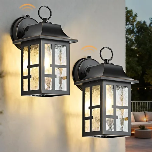 Miniatura 13 de OKELI Lámparas de pared para exteriores del atardecer al amanecer, lámpara de exterior impermeable, iluminación de aplique para el porche delantero