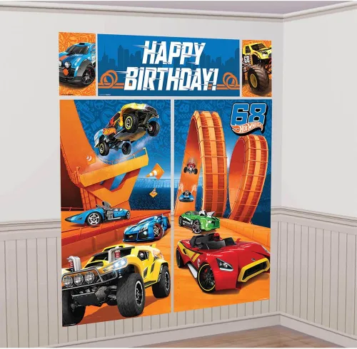 Adorable Hot Wheels Wild Racer Scene Setters Kit de decoración de pared (paquete de 5) - Diseño exclusivo y material de alta calidad - Perfecto para