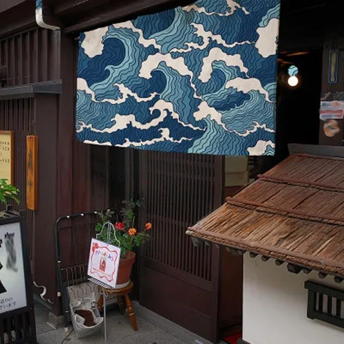 Miniatura 7 de Konsilsa Cortina japonesa Noren, letrero de restaurante japonés de sushi, decoración de puerta, cortina para restaurante, sushi, decoración del G