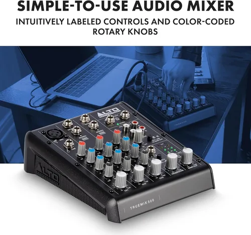 Miniatura 8 de ALTO TrueMix 500 Mezclador de Audio con Entrada XLR para Micrófono e Interfaz de Audio USB para Podcasting, Actuación en Vivo, Transmisión