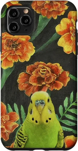Miniatura 11 de iPhone XS Max Parakeet Budgie Orange Yellow Marigolds Flower Pattern Case