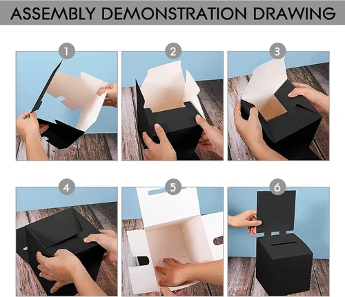 Miniatura 3 de 24 paquetes de cajas de sorteo, caja de votación, caja de sugerencias con ranura, 15.24 x 15.24 x 15.24 cm, cajas de cartón para sorteos con ranura