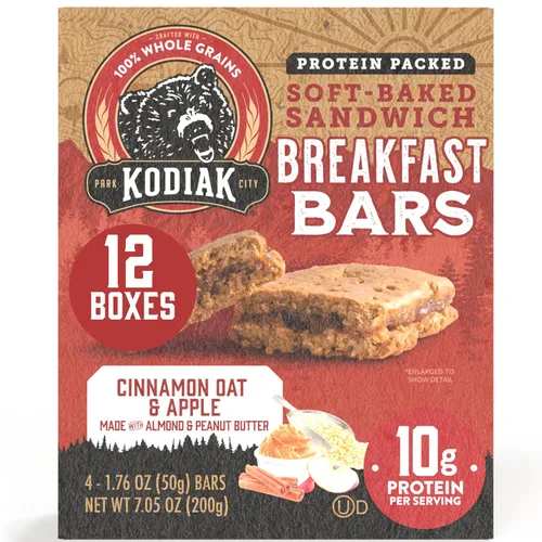 Miniatura 12 de Kodiak Cakes Barritas crujientes de granola Protien, chispas de chocolate, alto contenido de proteínas, 100% granos integrales, 12 cajas con 6