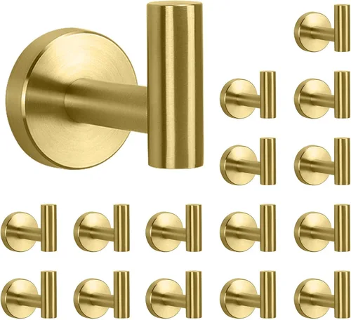 Miniatura 11 de NearMoon Ganchos para toallas de baño, soporte para bata de acero inoxidable 304, gancho resistente para baño, sala de estar, hotel, cocina, garaje