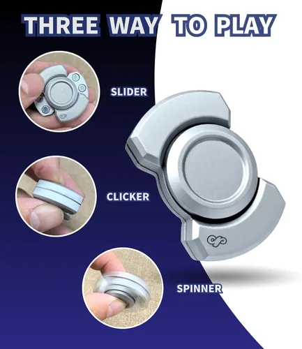 Miniatura 3 de Juguetes de metal de aleación para adultos, fidget spinner silencioso 3 en 1, juguetes antiestrés, juguetes sensoriales navideños para adultos