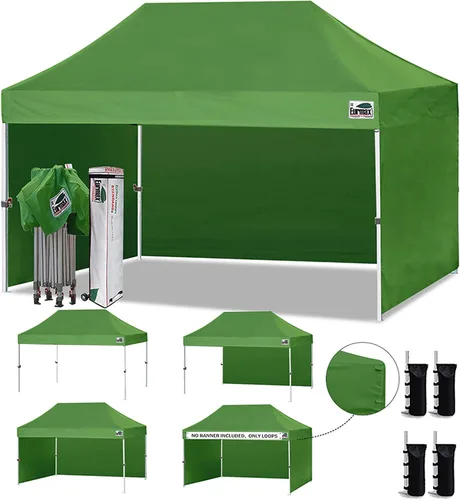 Miniatura 104 de Eurmax Tienda de campaña desplegable de 8 x 8 de Estados Unidos, con bolsa rodante patentada sin puntas, 4 paredes extraíbles con cremallera, toldo
