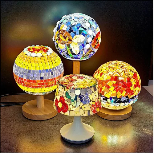 Miniatura 6 de 100 Piezas de Azulejos de Mosaico a Granel de Colores Surtidos, Azulejos de Vidrio Opaco para Manualidades de Mosaico DIY, Adornos para el Hogar