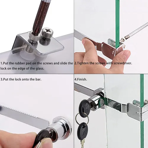 Miniatura 3 de Paquete de 12 candados para puerta corrediza de cristal con 24 llaves (con llave similar)
